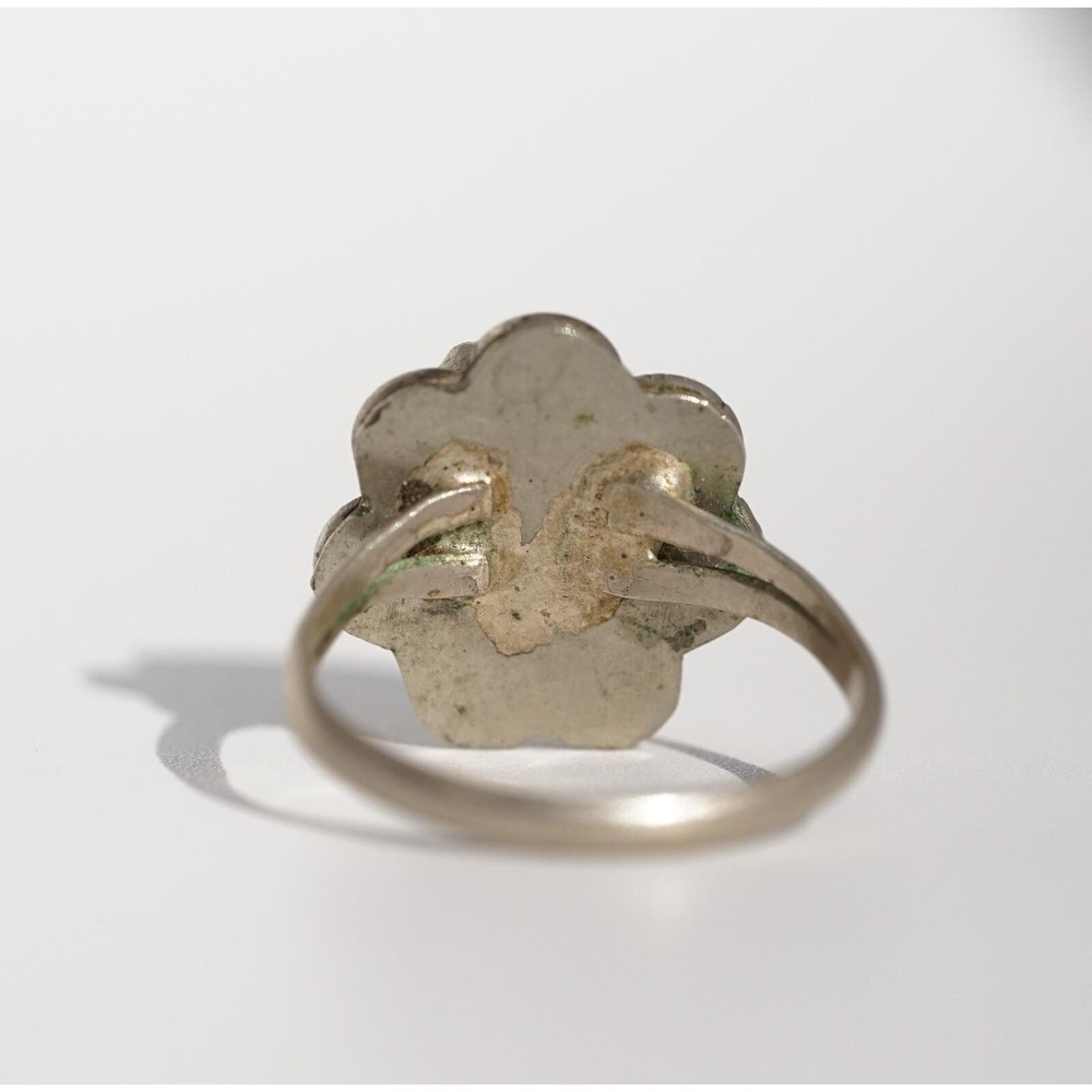 Old Pawn Native American Indian Sterling Silver Turquoise Ring - Size 6.75‎ - Picture 3 of 5